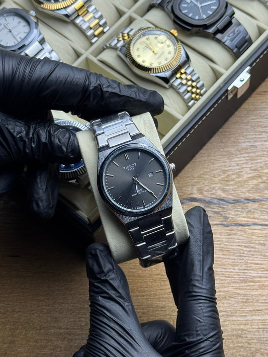 Tissot PRX 1853 | Silver Black Plain | Premium Quality