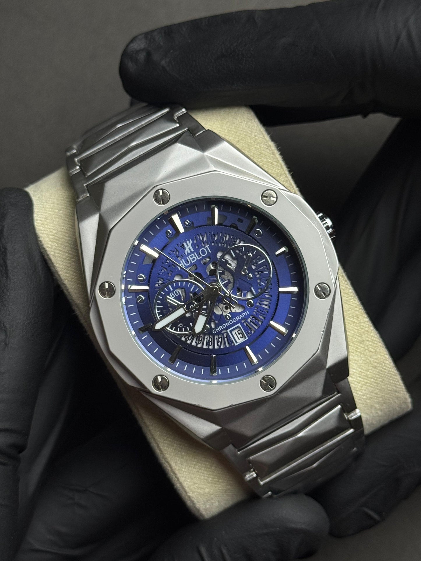 Hublot Diamond Chain | Silver Blue | Premium Quality